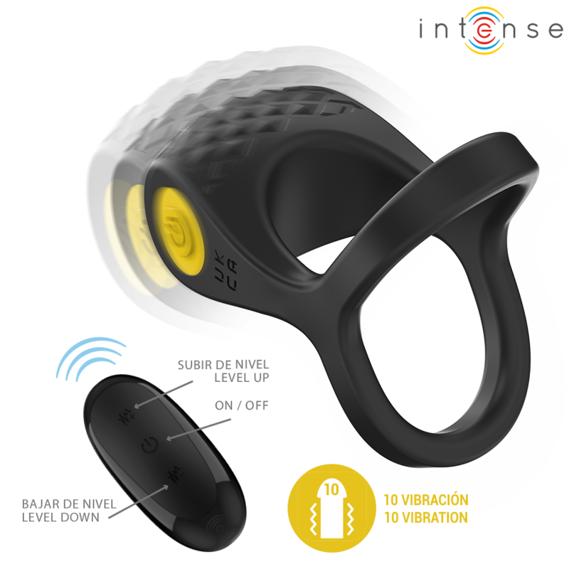 Intensealex Vibrator Double Penis Ring 10 Vibrations Black | Niks.fi verkkokauppa