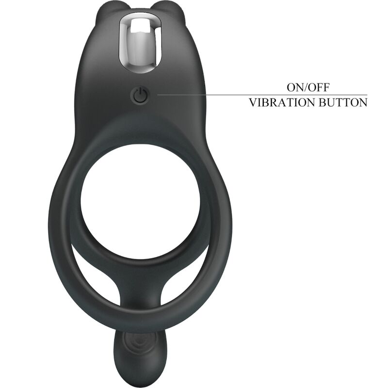 Seth Double Vibrating Ring Rabbit 7 Vibrations Black | Niks.fi verkkokauppa