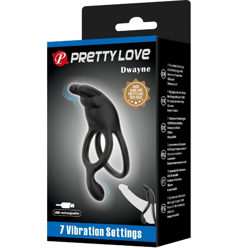 Seth Double Vibrating Ring Rabbit 7 Vibrations Black | Niks.fi verkkokauppa