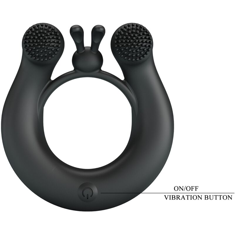 Dahlia Vibrating Ring + Clitoris Stimulator 12 Vibrations Black | Niks.fi verkkokauppa