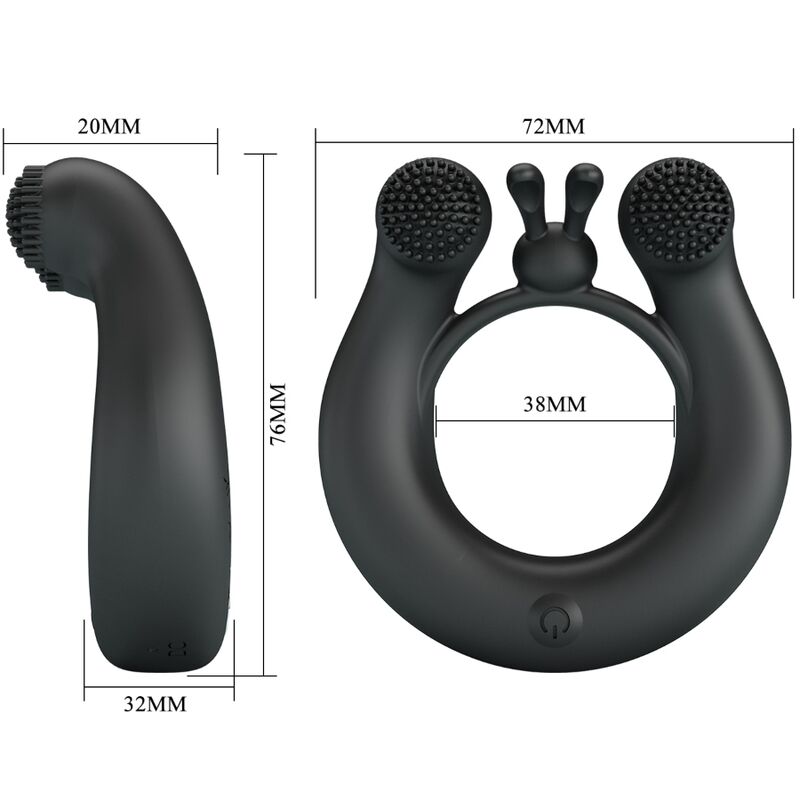 Dahlia Vibrating Ring + Clitoris Stimulator 12 Vibrations Black | Niks.fi verkkokauppa