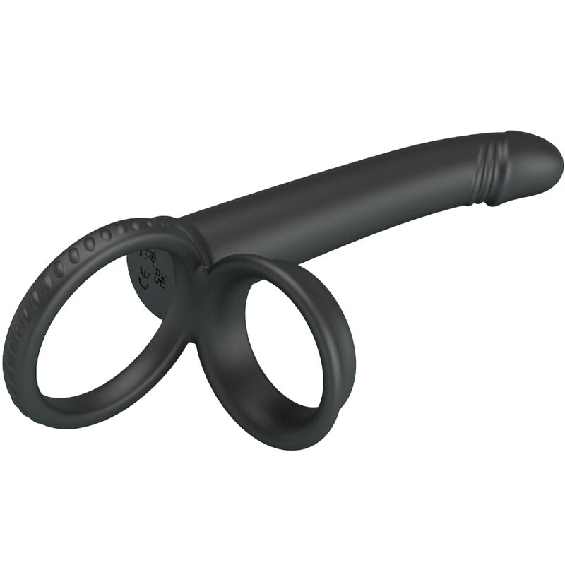 Dillion Double Penetration Double Cock Ring Black | Niks.fi verkkokauppa