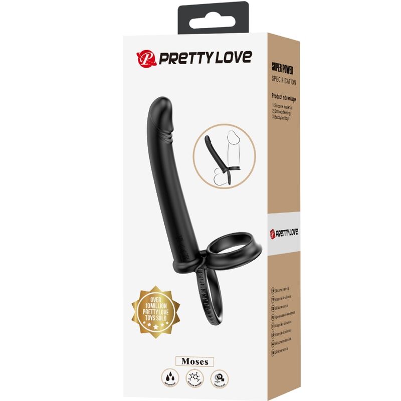 Dillion Double Penetration Double Cock Ring Black | Niks.fi verkkokauppa