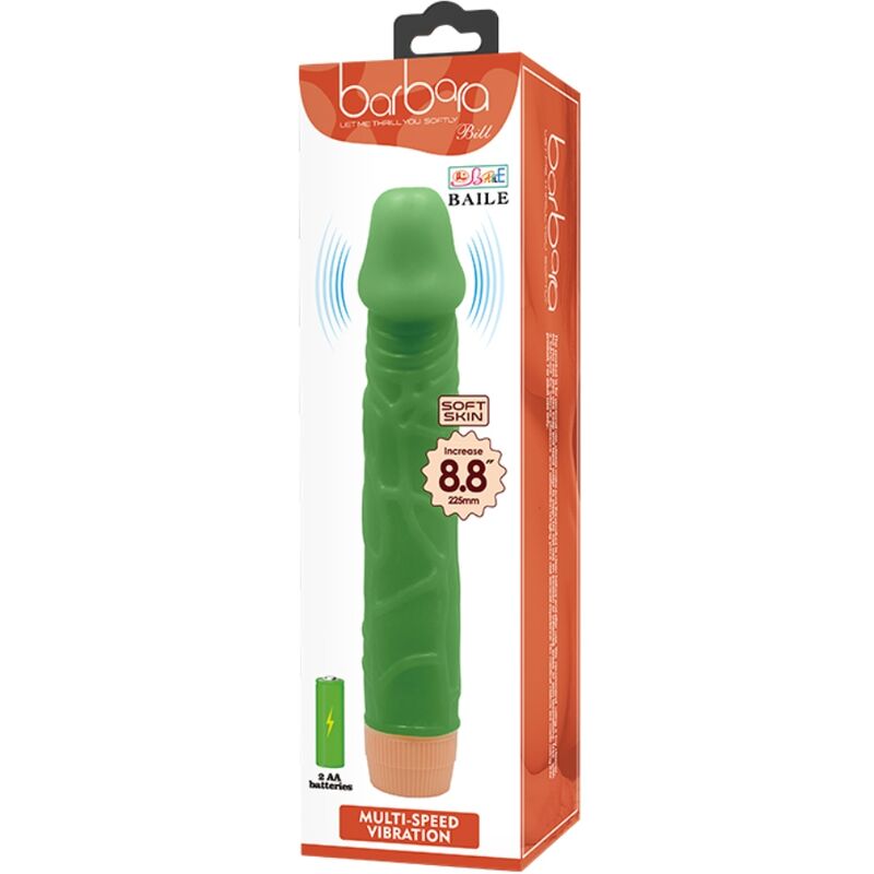 Bill Realistic Vibrator 22.5 Cm Green | Niks.fi verkkokauppa