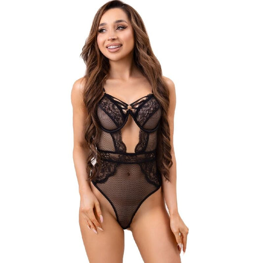 Livco Corsetti Fashionpaula Lc 20209 Body With Lace Decorations Black S/M | Niks.fi verkkokauppa