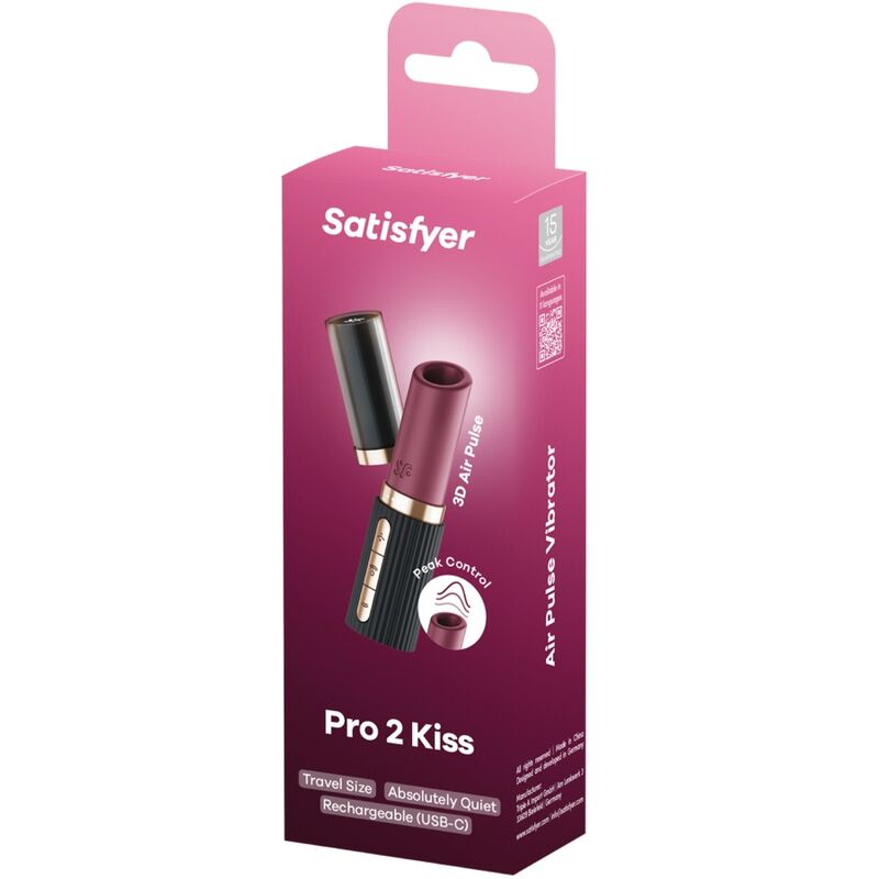 Satisfyerpro 2 Kiss Wave Clitoris Stimulator Garnet / Black | Niks.fi verkkokauppa