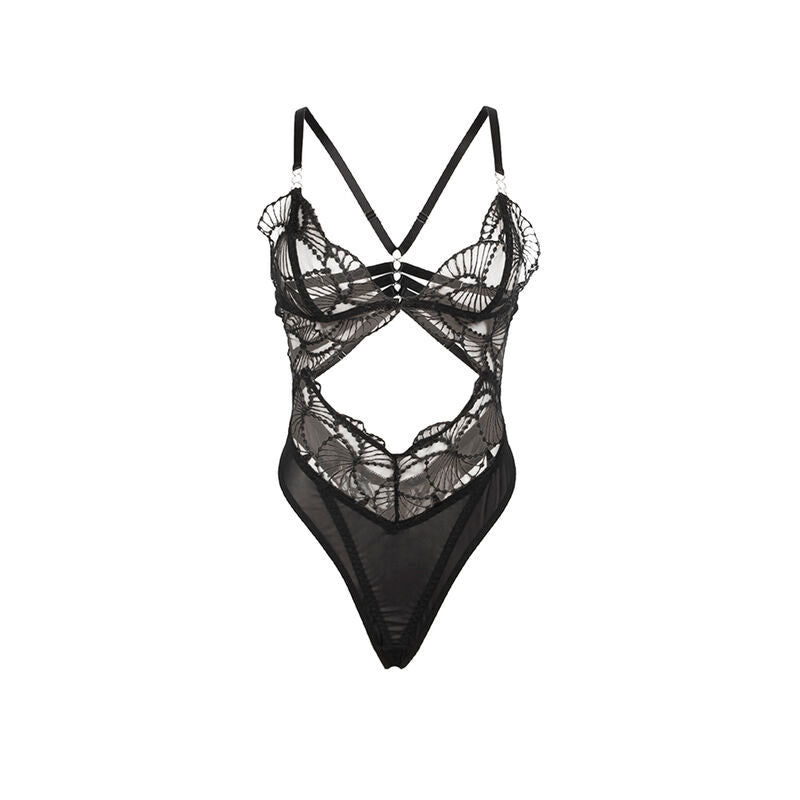 Subblime955229 Transparent Bodysuit With Hollow Lace Black L/Xl | Niks.fi verkkokauppa