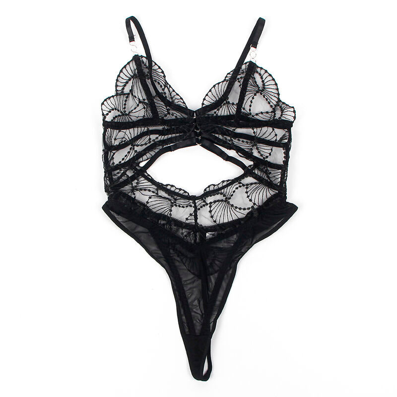 Subblime955229 Transparent Bodysuit With Hollow Lace Black L/Xl | Niks.fi verkkokauppa