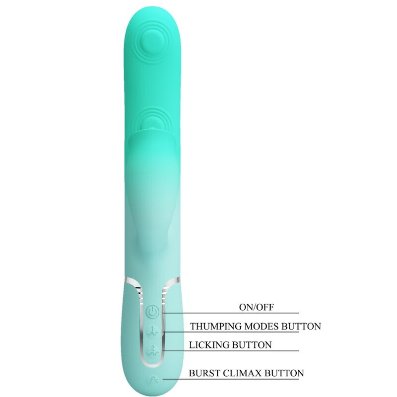 Pretty Lovegigi Multifunction Rabbit Vibrator Aqua Green | Niks.fi verkkokauppa