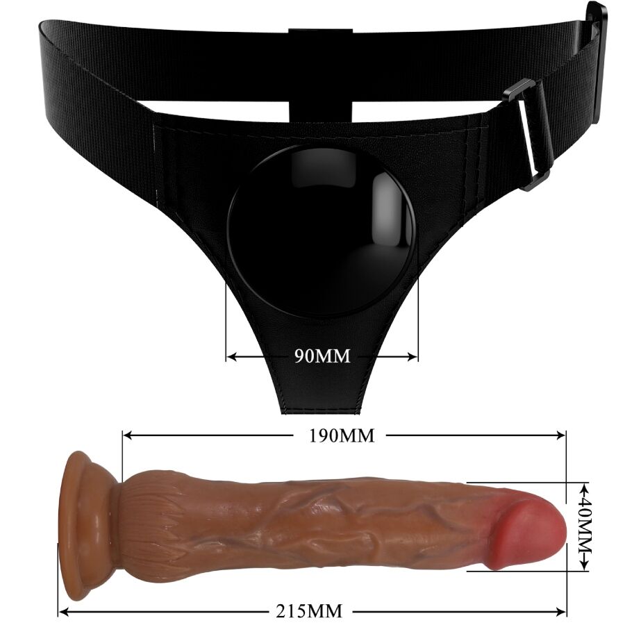Kyton Universal Harness Briefs With Squirting Dildo 19 Cm Mulato | Niks.fi verkkokauppa