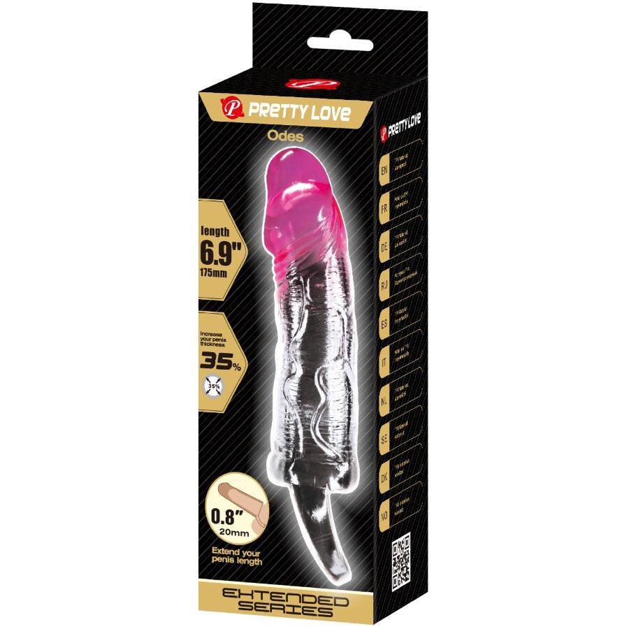 Odes Realistic 2 Cm Enlargement Sheath For Penis Pink | Niks.fi verkkokauppa