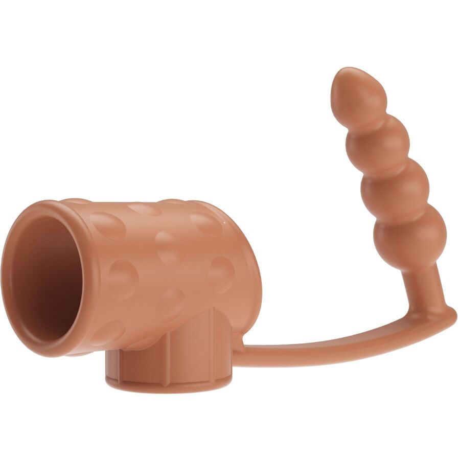 Pretty Lovepenis Sleeve With Anal Plug Natural | Niks.fi verkkokauppa