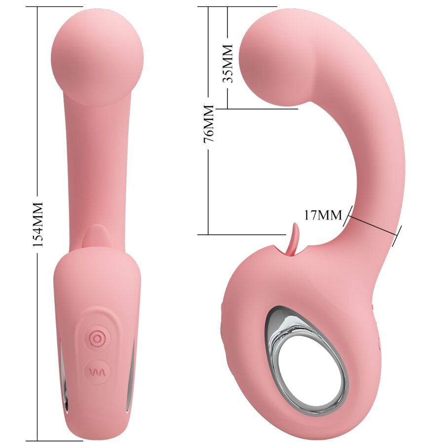 Pretty Loveerynnyes G-Spot Vibrator + Clitoris Stimulator 10 Vibrations Pink | Niks.fi verkkokauppa
