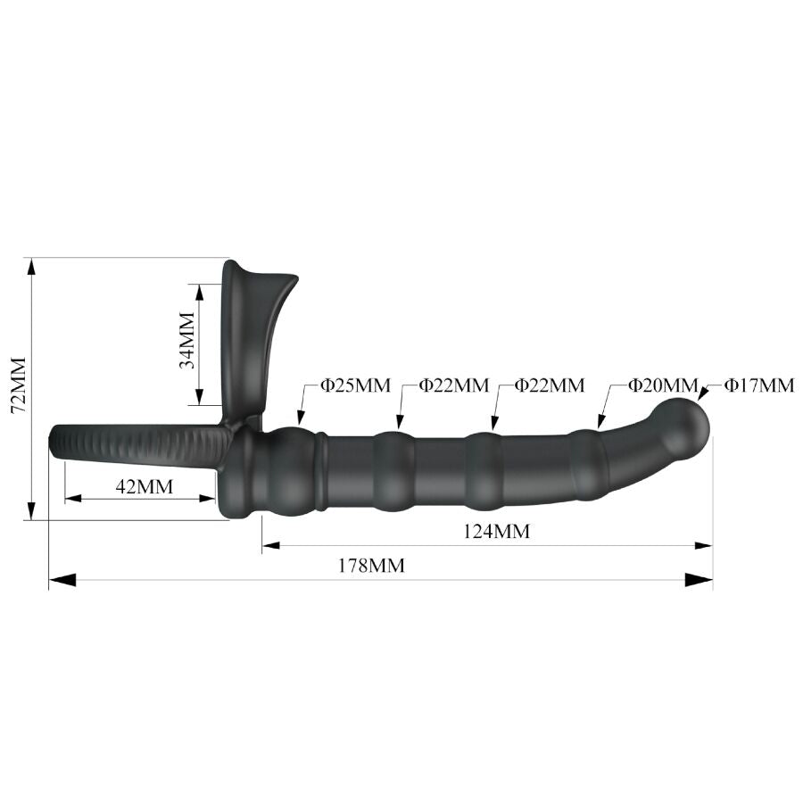 Tatum Vibrating Penis Ring With Plug 10 Vibrations Black | Niks.fi verkkokauppa