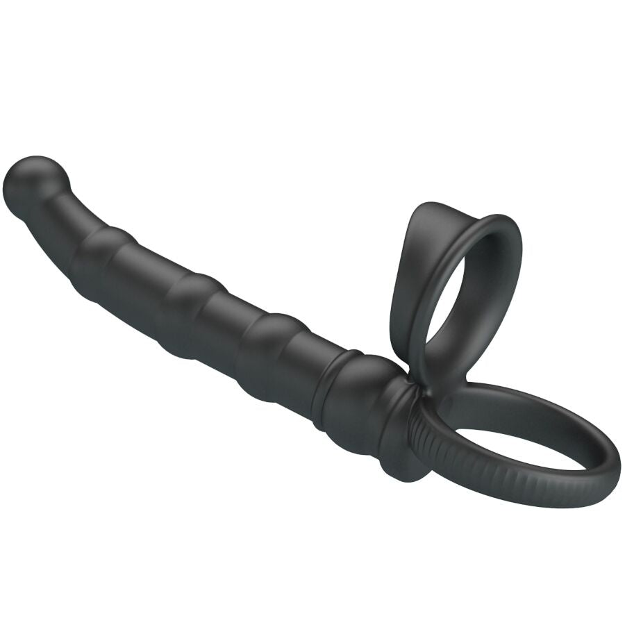 Tatum Vibrating Penis Ring With Plug 10 Vibrations Black | Niks.fi verkkokauppa