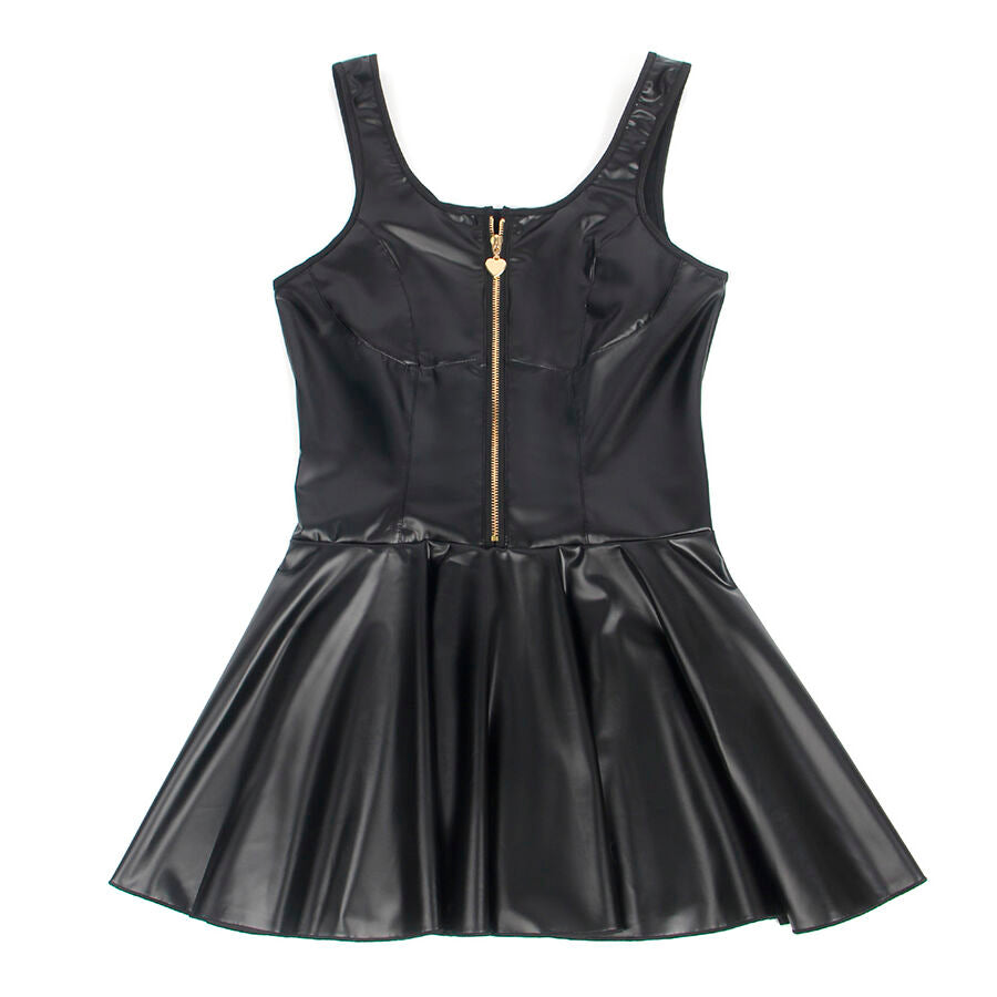 Subblime957667 Heart Zipper Leather Dress Black S/M | Niks.fi verkkokauppa