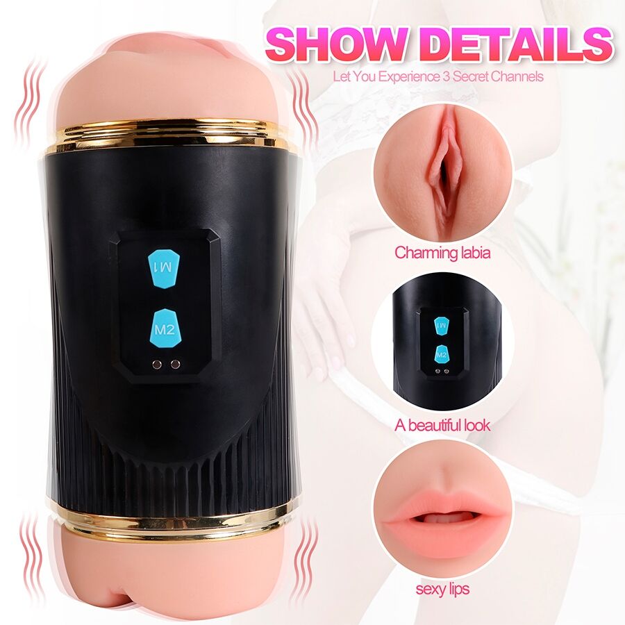 Kay Double Masturbator With Dual Mouth And Vagina Vibration | Niks.fi verkkokauppa