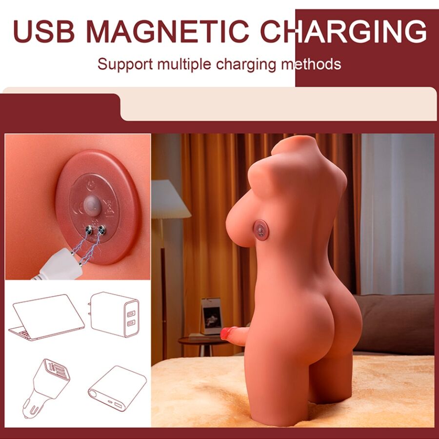 Miah Lady Boy Female Torso With Dildo With Vibration And Thrusting 55 Cm | Niks.fi verkkokauppa