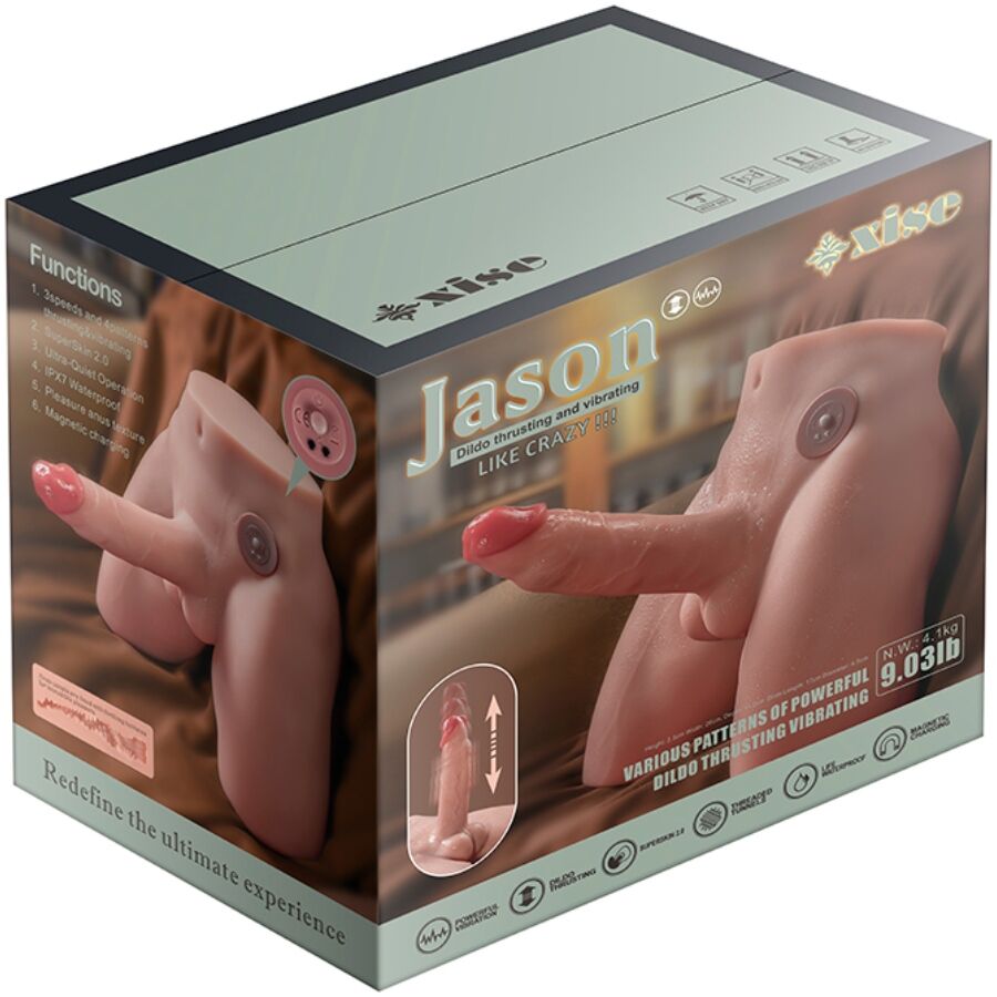 Jason Realistic Dildo Masturbator With Thrusting And Vibration 17 Cm | Niks.fi verkkokauppa