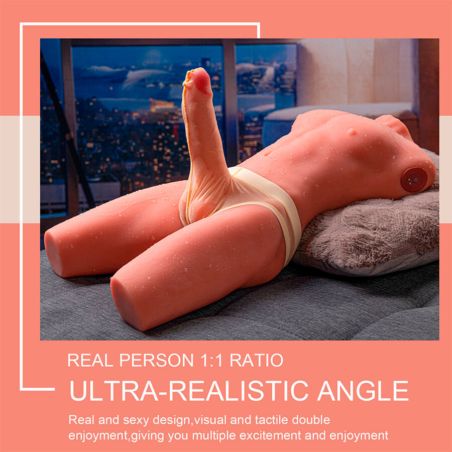 Jason Half Body Realistic Male Torso With Thrusting And Vibration 55 Cm | Niks.fi verkkokauppa