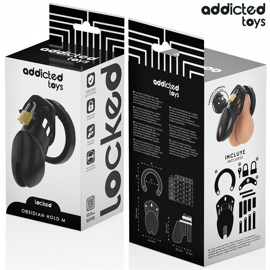 Addicted Toys Lockedobsidian Hold Penis Cage Size M | Niks.fi verkkokauppa