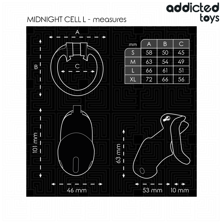 Addicted Toys Lockedmindnight Cell Penis Cage Size L | Niks.fi verkkokauppa