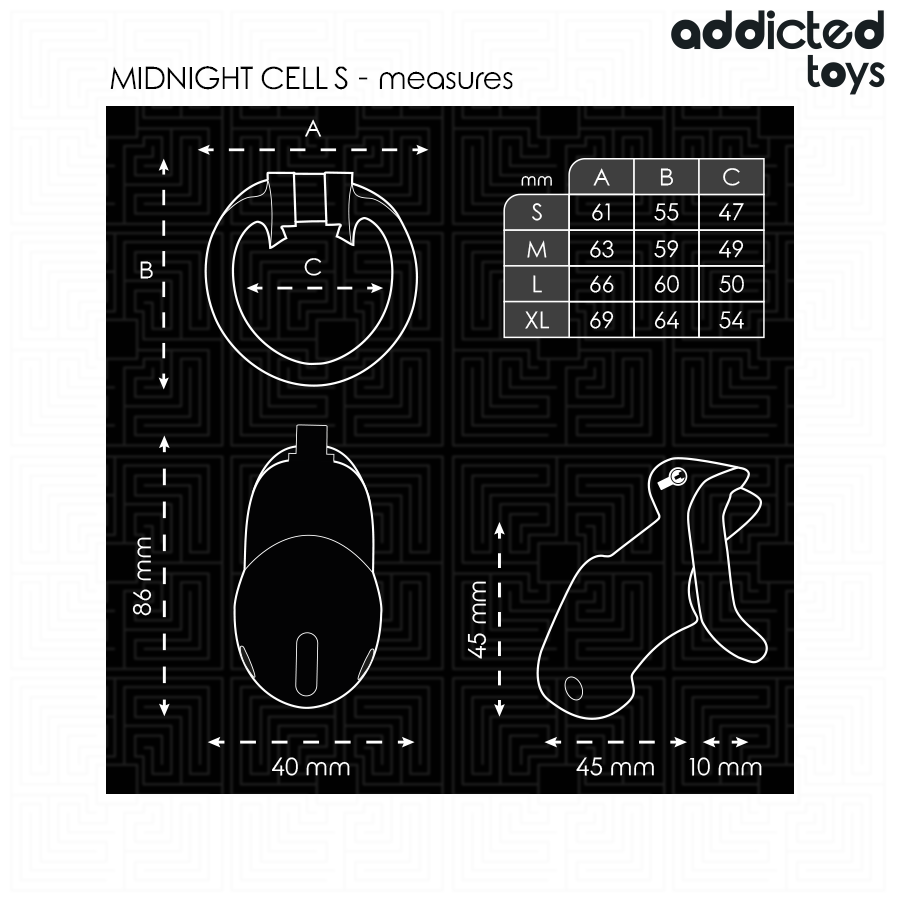 Addicted Toys Lockedmindnight Cell Penis Cage Size S 4.8 Cm | Niks.fi verkkokauppa