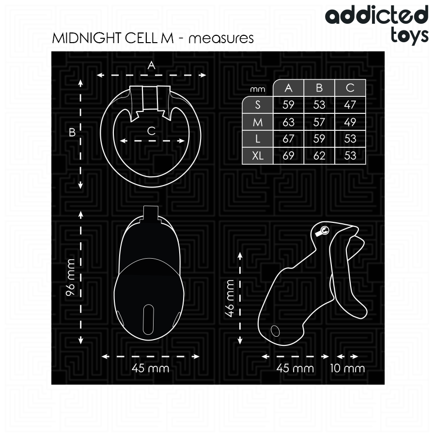 Addicted Toys Lockedmindnight Cell Penis Cage 4.2 Cm Size M | Niks.fi verkkokauppa
