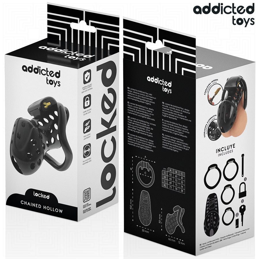 Addicted Toys Lockedchained Hollow Penis Cage 10.5 Cm | Niks.fi verkkokauppa