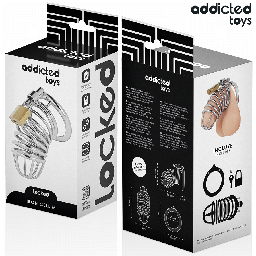 Addicted Toys Lockediron Cell Metal Penis Cage Size M | Niks.fi verkkokauppa