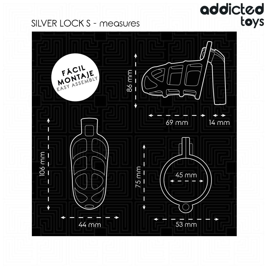 Addicted Toys Lockedsilver Lock Metal Penis Cage Size S | Niks.fi verkkokauppa