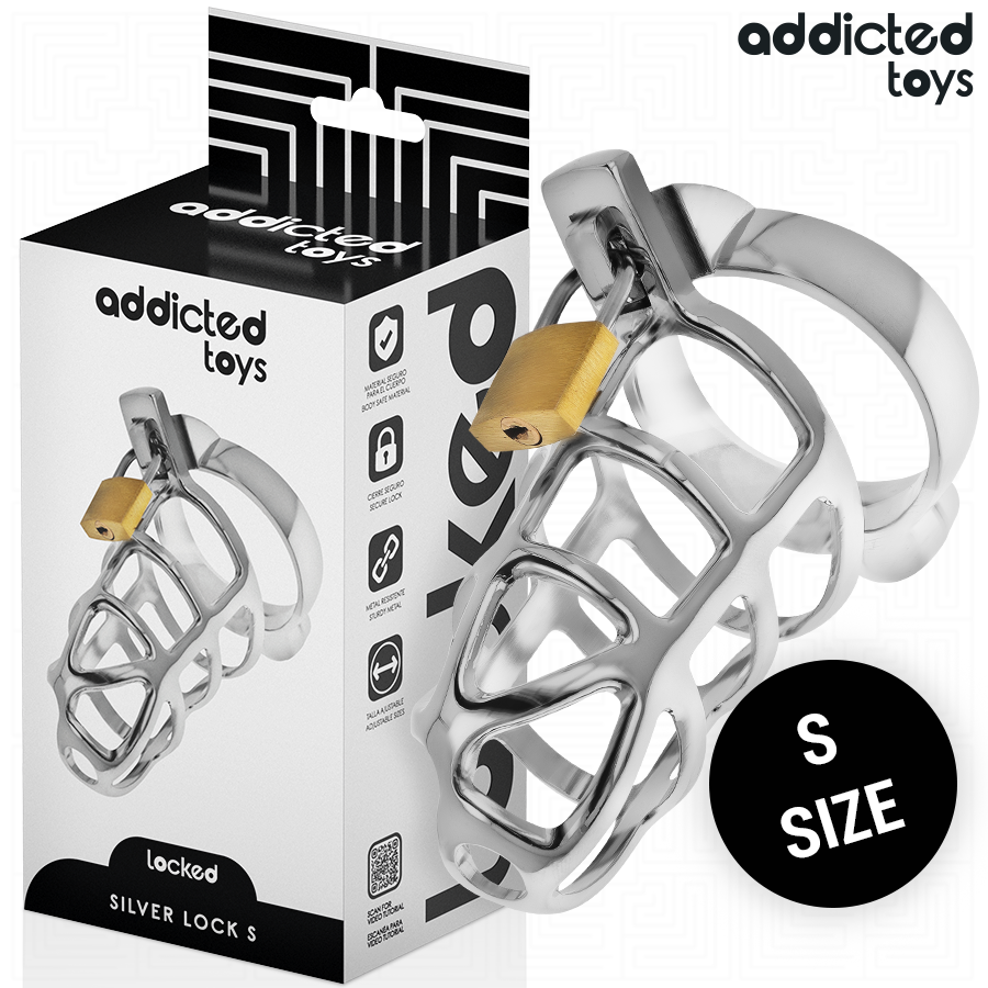 Addicted Toys Lockedsilver Lock Metal Penis Cage Size S | Niks.fi verkkokauppa