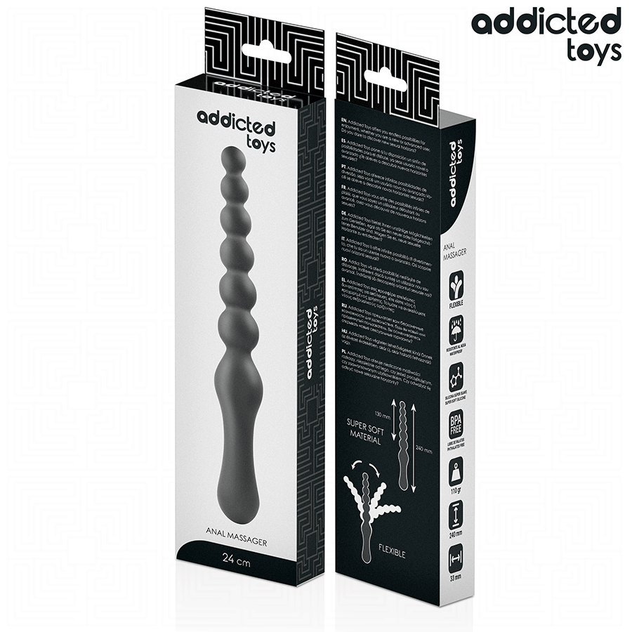Addicted Toys kaksiosainen silikoninen anaalihieroja - 24 cm