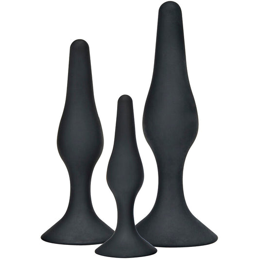 Anal Play Curvy Companions Anal Plug 3 Pieces Black | Niks.fi verkkokauppa