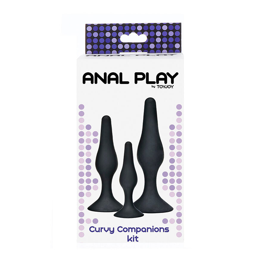 Anal Play Curvy Companions Anal Plug 3 Pieces Black | Niks.fi verkkokauppa