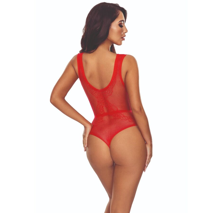 Passionbs115 Bodystocking Grid Red | Niks.fi verkkokauppa