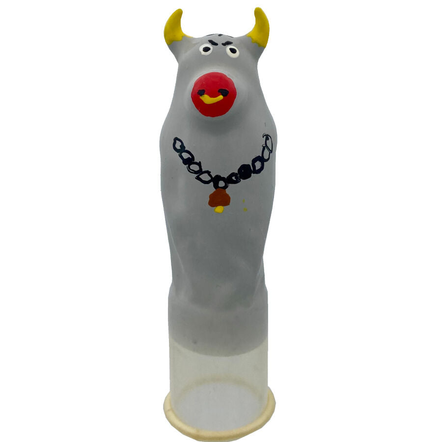 Handpainted Novelty Condoms Grey Bull Model Xl | Niks.fi verkkokauppa