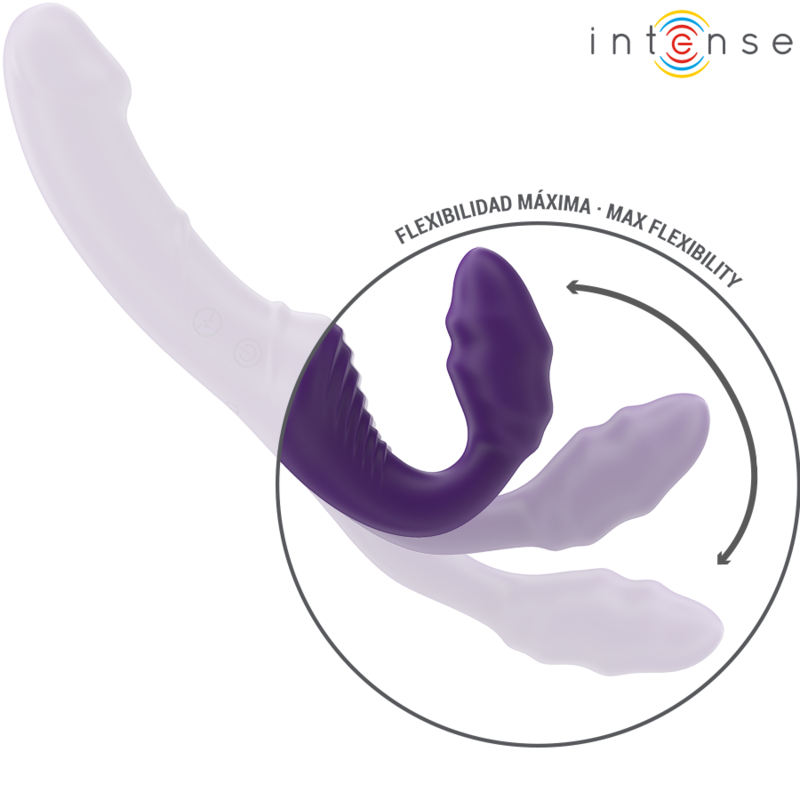 Intense Jill kaksipäinen vibraattori kaukosäätimellä - violetti - 20 cm