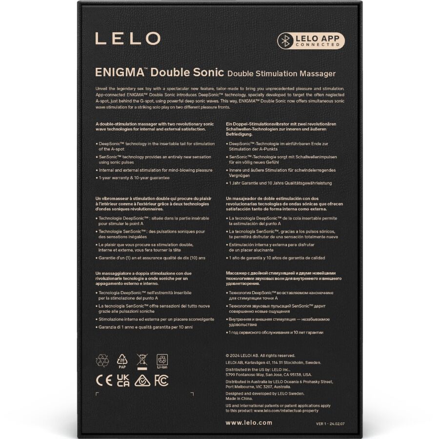 LELO Enigma Double Sonic G-pistevibraattori, musta