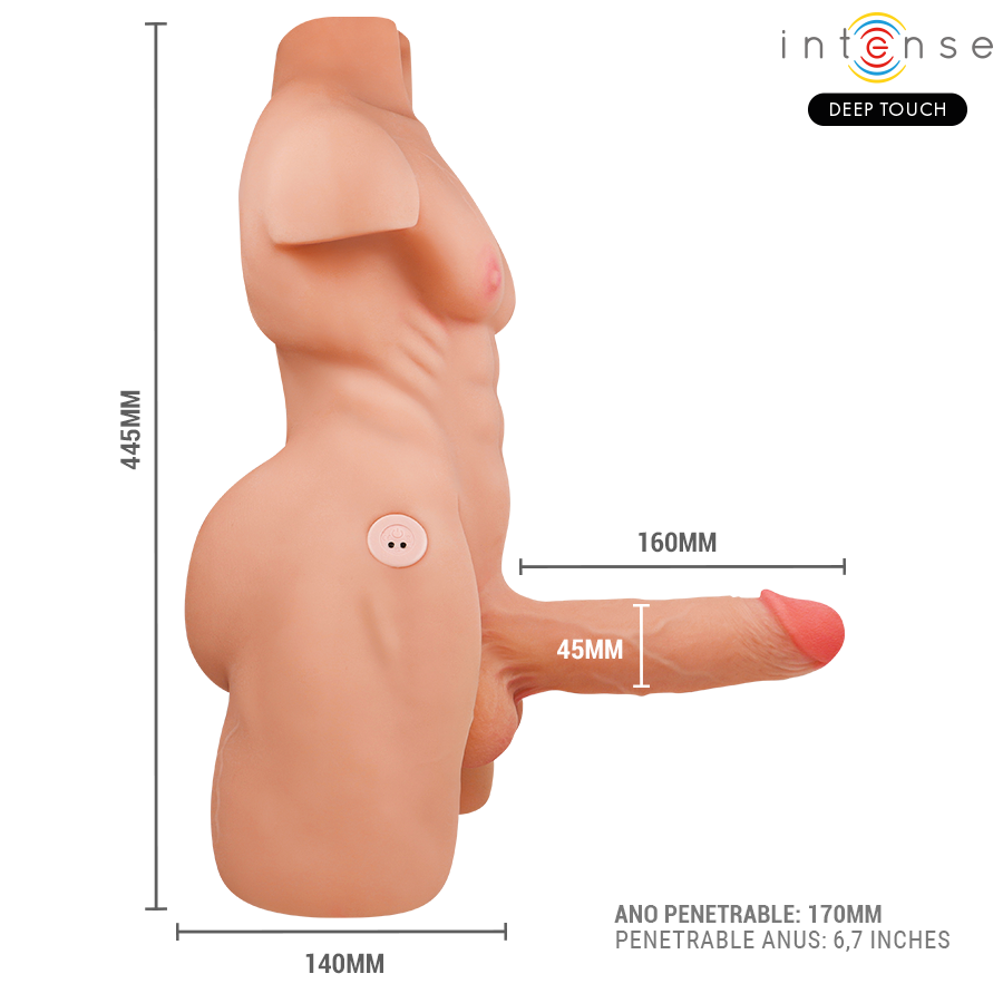 Intense Deep Touch Marty vartalomasturbaattori anaalilla ja työntävällä dildolla - 6,2 kg