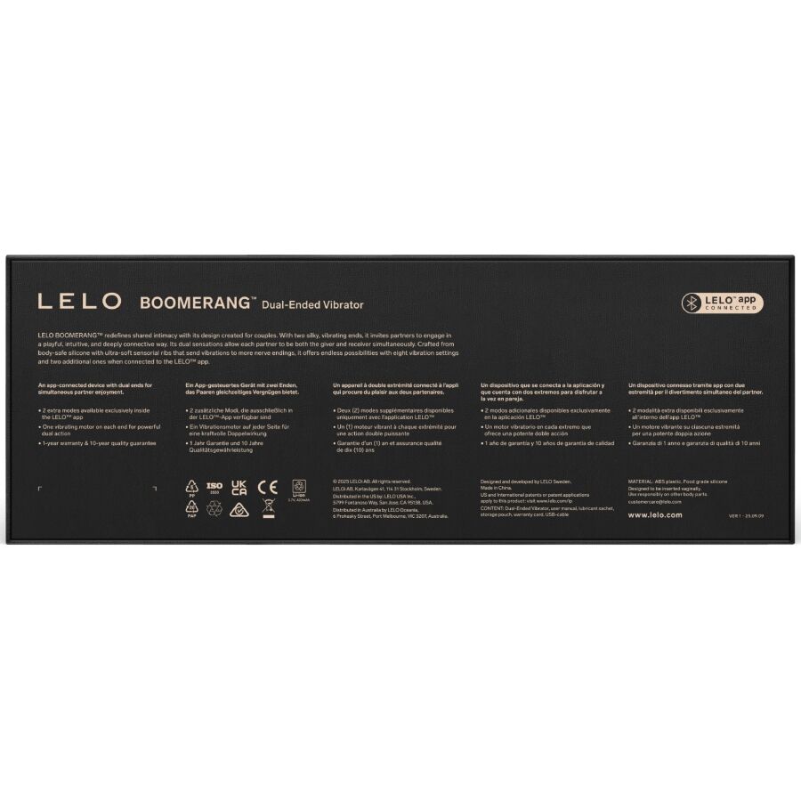 LELO Boomerang kaksipäinen vibraattori, korallinpunainen