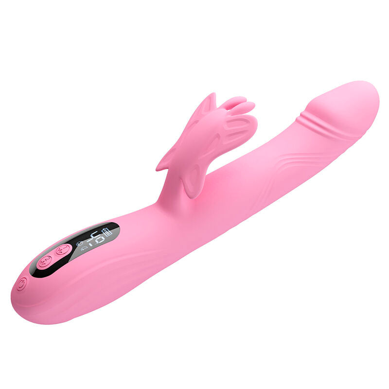 Pretty Love Bella rabbit-vibraattori perhosstimulaatiolla ja LED-valolla - pinkki