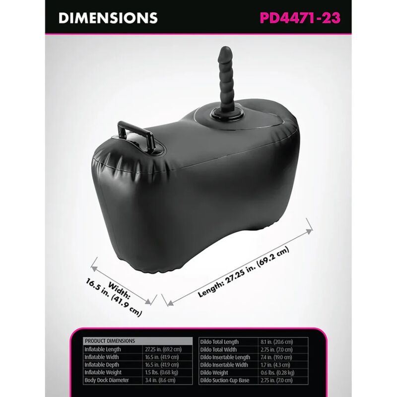 Fetish Fantasy Series Body Dock puhallettava intiimi-istuin dildolla - musta - 69,2 cm