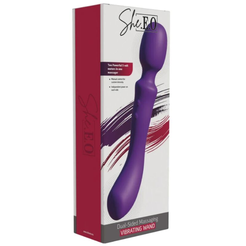 She.E.O kaksipäinen värisevä hierontasauva - violetti