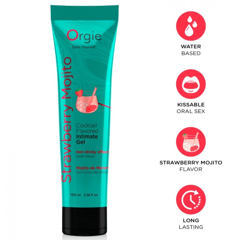 Orgie Lube Tube Cocktail Strawberry Mojito suudeltava vesipohjainen intiimigeeli - 100 ml