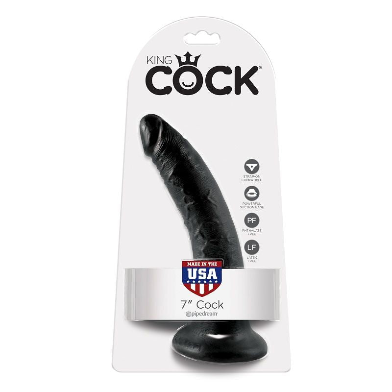 King Cock 7 Dildo Black 17.8 Cm | Niks.fi verkkokauppa