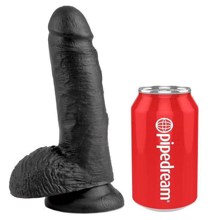 King Cock 7 Dildo Black With Balls 17.8 Cm | Niks.fi verkkokauppa
