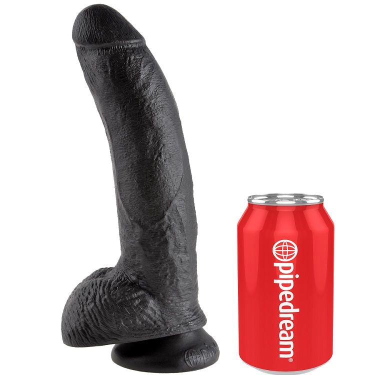 King Cock 9 Dildo Black With Balls 22.9 Cm | Niks.fi verkkokauppa