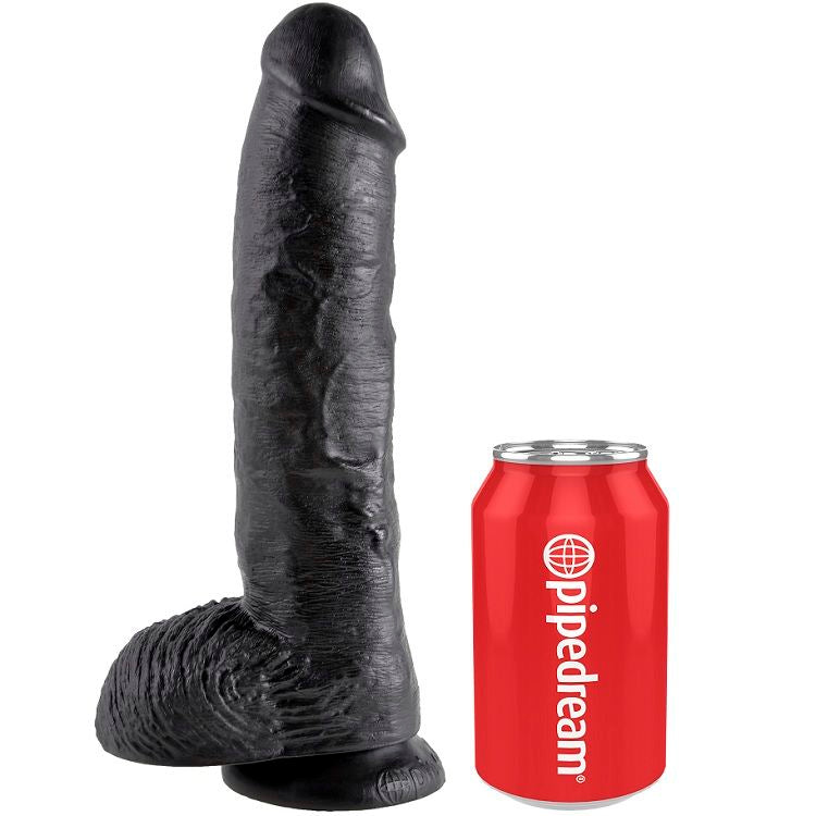 King Cock 10 Dildo Black With Balls 25.4 Cm | Niks.fi verkkokauppa