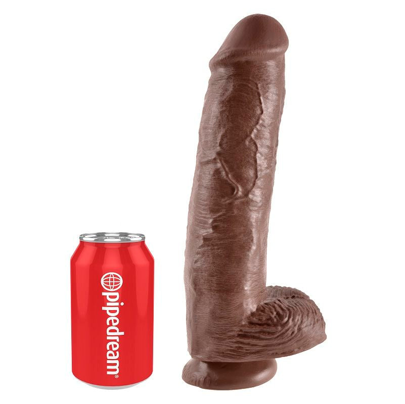 King Cock 11 Dildo Brown With Balls 28 Cm | Niks.fi verkkokauppa